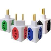 Adaptador Benjamin Cubo de Tomada com 3 Ent. 10A e 1 Entrada 20A Plug Padrão 3 Pinos Antigo Bivolt