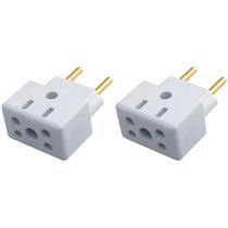 Adaptador Benjamin Para Pino Grosso Tomada Pino Fino 10a e 20a Adaptador Benjamin Para Pino Grosso Tomada Pino Fino 10a e 20a