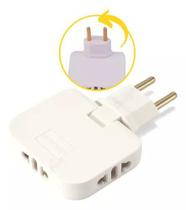 Adaptador Benjamin T Articulado Pino Plug 3 Saída 10a Tomada Bivolt Adaptador Benjamin T Articulado Pino Plug 3 Saída 10a Tomada Bivolt