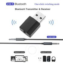 Adaptador Bluetooth 2 Em 1 Transmissor E Receptor De Áudio P2 Usb Para Tv Som De Carro Pc E Fone