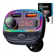 Adaptador Bluetooth Carro Mp3 Transmissor Fm Rgb Carregador - Rhos