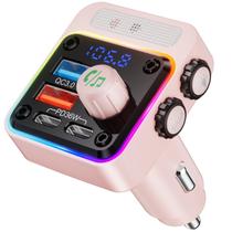 Adaptador Bluetooth para carro Nulaxy BC91 54W com 4 portas de carregamento rosa Adaptador Bluetooth para carro Nulaxy BC91 54W com 4 portas de carregamento rosa