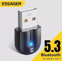 Adaptador Bluetooth USB ESSAGER 5.3 Até 5 Dispositivos