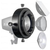 Adaptador Bowens Para Flash Tocha Godox Greika K-150a 250di Mini Pioneer
