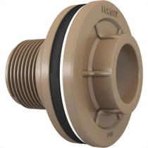 Adaptador C/Flange Pvc Fortlev E 1.1/2 Marrom - Kit C/5 Unidades