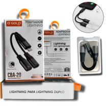 Adaptador Cabo Duplo Lightning Fone e Carregador Para iPhone