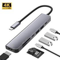 Adaptador Cabo HDMI 4k e Hub Usb-C 3.1 Para Macbook 7 em 1