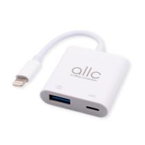 Adaptador Cabo Hub Lightning USB OTG Entrada para Carregador Lightning PD