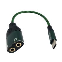 Adaptador Cabo Tipo C com 2x P2 3.5mm Áudio E Microfone MCB-043 Adaptador Cabo Tipo C com 2x P2 3.5mm Áudio E Microfone MCB-043