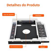 Adaptador Caddy SATA 3.0 Para HDD/SSD, Suporte Para Disco Rígido De Laptop, Suporte De 9.5/12.7mm
