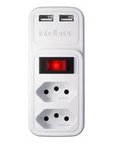 Adaptador Carregador Filtro Linha Tomadas 2 Usb 2 Tomadas Intelbras Bivolt Adaptador Carregador Filtro Linha Tomadas 2 Usb 2 Tomadas Intelbras Bivolt