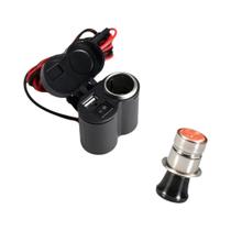 Adaptador Carregador USB Impermeável Para Guidão De Moto Com Interruptor Para Navegação