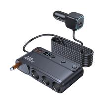 Adaptador Carregador Veicular 9 Em 1 228W PD Com 3 Tomadas Divisor De Acendedor De Cigarros