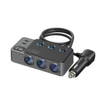 Adaptador Carregador Veicular 9 Em 1 228W PD Com 3 Tomadas Divisor De Acendedor De Cigarros