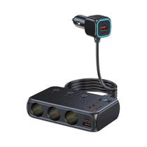 Adaptador Carregador Veicular 9 Em 1 228W PD Com 3 Tomadas Divisor De Acendedor De Cigarros