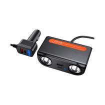 Adaptador Carregador Veicular 9 Em 1 228W PD Com 3 Tomadas Divisor De Acendedor De Cigarros