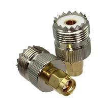 Adaptador Coaxial RF UHF SO239 PL259 para SMA - Conector de Latão Reto