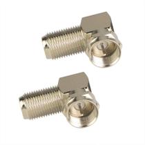 Adaptador coaxial RG6 VCE de ângulo reto tipo F, pacote com 2 unidades