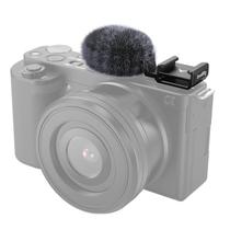 Adaptador Cold Shoe com pára-brisa Wind Muff para Sony ZV-1F/ZV-E10/ZV-1 /ZV-E1/ZV-1 II