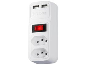 Adaptador Com 2 Tomadas e 2 Carregador USB - Intelbras EAC 202