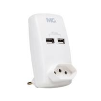 Adaptador Com Tomada 10A + 2 USB 2A Margirius Adaptador Com Tomada 10A + 2 USB 2A Margirius