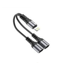Adaptador Compatível Entrada Lightning Dupla saida Lightning EL3117 Eletromex