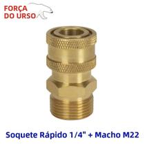 Adaptador Conector De Latão M22 Macho Para Conexão Rápida De 1/4 Para Lavadora De Alta Pressão