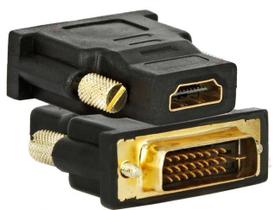 Adaptador Conector DVI Macho 24+1 X Hdmi Femea Banhado