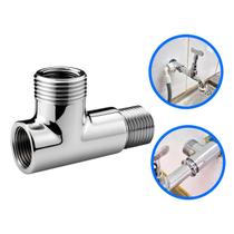 Adaptador Conector T Para Tanque Máquina De Lavar 1/2" Metal Cromado Torneira Ducha Higiênica Te Tee