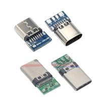 Adaptador Conector Tipo C 24 Pinos Macho Fêmea 10 Peças PLR USB 3.1 Soquete Cabo De Solda Placa PCB