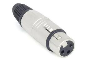 Adaptador Conector XLR Fêmea Profissional 3 Pólos Niquelado