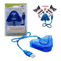 Adaptador Conversor 2 Entradas Controle Ps1 Ps2 Ps3 Para Usb 2.0