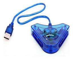 Adaptador Conversor Azul Duplo Usb Pc Psone Ps2 Ps3
