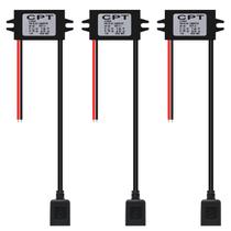Adaptador conversor DC AITRIP 12V para 5V 3A USB, pacote com 3 Adaptador conversor DC AITRIP 12V para 5V 3A USB, pacote com 3