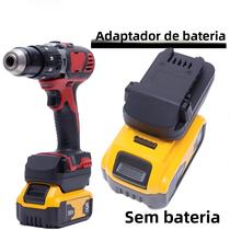 Adaptador Conversor De Bateria 18V Para Ferramentas Sem Fio DeWalt Para Milwaukee Com Luz LED E USB