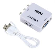 Adaptador Conversor de Vídeo RCA AV para VGA 1080p AV2 x VGA