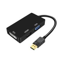 Adaptador Conversor DisplayPort para DVI/VGA - 3 em 1 para Projetor, TV e Computador