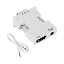 Adaptador Conversor HDMI Para VGA 1080P Com Entrada Auxiliar Para TV Box, PC, Projetor, Monitor,