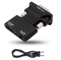 Adaptador Conversor HDMI para VGA com Saída de Áudio P2 Cabo Auxiliar