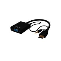 Adaptador Conversor HDMI para VGA - HDMI Macho - VGA Fêmea - 1080p - Audio P2 - PlusCable