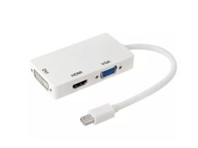 Adaptador conversor Mac Thunderbolt mini 3x1 Hdmi Vga DVI