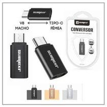 Adaptador conversor otg tipo-c femea x v8 macho sumexr sx-zj15
