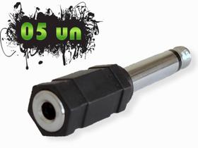 Adaptador conversor plug p2/j2 p/ p10 mono cabo violão 05un