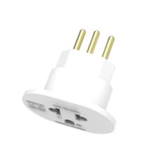 Adaptador Conversor Sistema 2 Pólos Terra 10A 250V Branco Durín