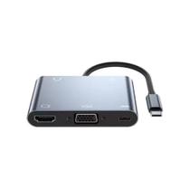 Adaptador Conversor USB-C F3 para HDMI e VGA - USB - Saída P2 - USB-C - JC-TYC-501