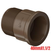 Adaptador Curto Conexão PVC Marrom Roscável Soldável Para Água Fria De 40x1.1/2” Polegadas Tigre