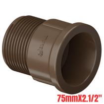 Adaptador Curto Conexão PVC Marrom Roscável Soldável Para Água Fria De 75x2.1/2” Polegadas Tigre
