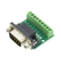 Adaptador DB9 Macho Para Fêmea RS232 RS485 Terminal Serial Conector Módulo De 9 Pinos 9 Furos