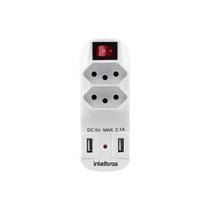 Adaptador de 2 Tomadas e 2 USB EAC 1002 Intelbras