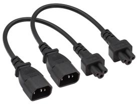 Adaptador de alimentação AAOTOKK C14 para C5 Cabo AC 10A 125V 0,3 m, pacote com 2 Adaptador de alimentação AAOTOKK C14 para C5 Cabo AC 10A 125V 0,3 m, pacote com 2